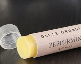 Lèvres bio à la menthe poivrée | Beurre pour les lèvres naturel à la cire d'abeille | Soin des lèvres hydratant fait main | 1 paquet