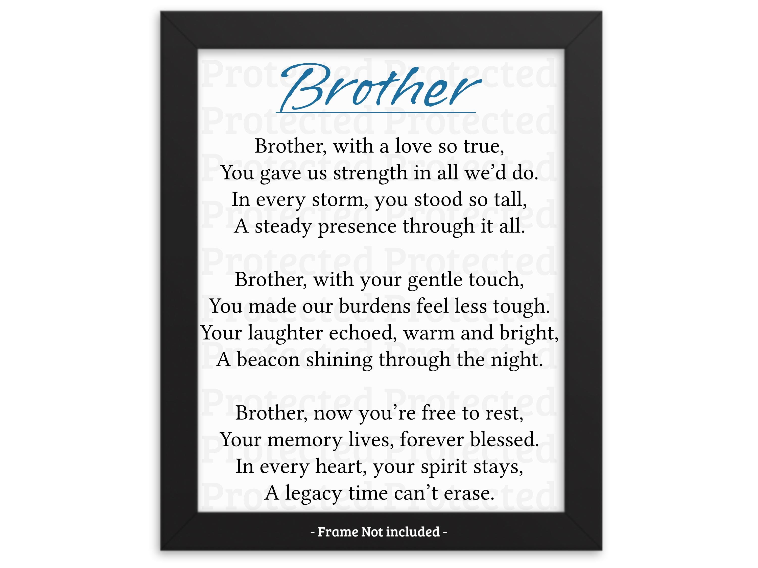 Brother Memorial Poem Png Brother Tribute Remembrance Loving