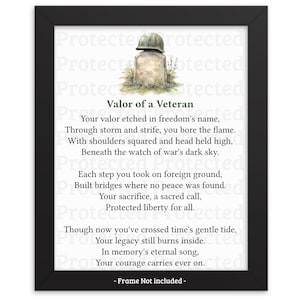 Memorial Poem for Veteran | Soldier Tribute | Remembrance | Loss of a Veteran | Grieving | No Frame | PNG | Veterans Day | Digital File