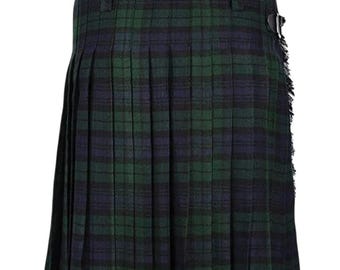 Mens Tartan Kilt – Black Watch Tartan Kilts, Lightweight Acrylic Wool Highland, Custom Made