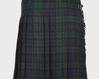 Black Watch Tartan Kilt: Lightweight Acrylic Wool, Custom Made UK item