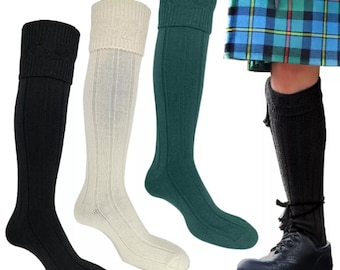 Mens Scottish Wool Kilt Hose Socks Hand Made in Scotland