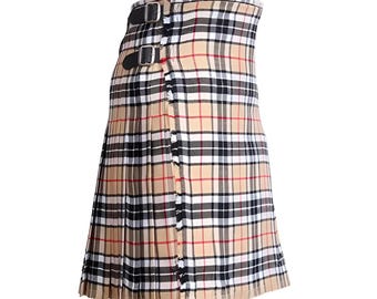 Mens Tartan Kilt – Handmade Thomson Camel Tartan Kilts Scottish Highland Wear, Acrylic Wool