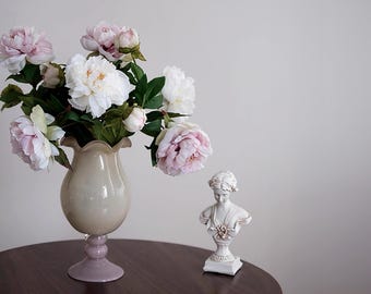 Set di 2 steli di peonia finta realistica da 23,5" - Fiori di peonia artificiale Fleuris, realistici per centrotavola ad arco per bouquet da sposa, decorazioni per la casa