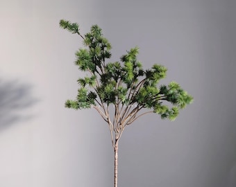 16.5" Real Touch Pine Needle Branch - High Quality Faux Evergreen Stem, Realistic Artificial Pine Foliage for Christmas Winter Home Decor