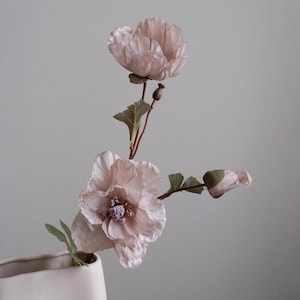 Faux Poppy Stem | High Quality Artificial Flowers | Silk Poppy Branch for Wedding | Home Décor | Centerpieces | DIY Flora | Arrangements