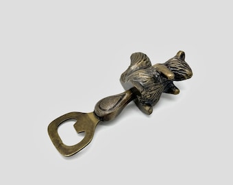 Bronze Metal Squirrel Heavy Duty Cute Bottle Cap Opener - Animal Nature