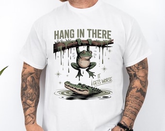 Funny Frog Alligator T-Shirt, Sarcastic Humor Tee for Men