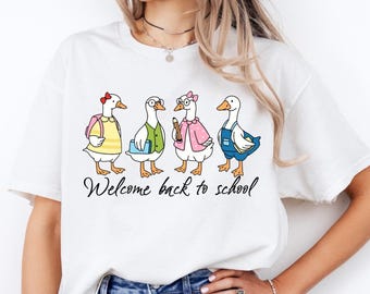 Duck Back To School T-Shirt, Teacher Student Tee