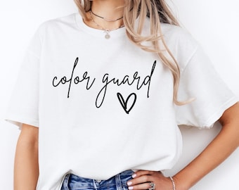 Color Guard Mom Shirt, Heart Graphic Tee