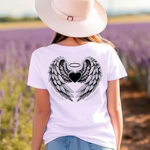Angel Wings Heart T-Shirt, Spiritual Graphic Tee
