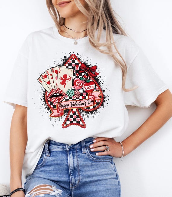 Valentine's Day T-Shirt: Poker Ace Hearts - Unisex Soft Tee
