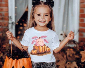 Pink Pumpkin Plush Toddler T-Shirt, Halloween Outfit