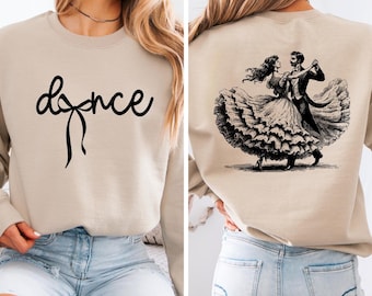 Ballroom Dancer Sweatshirt, Vintage Couple Print, Custom Name Dance Gift