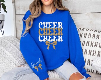 Cheer Sweatshirt: Retro Style with Customizable Bow - Team Spirit Wear