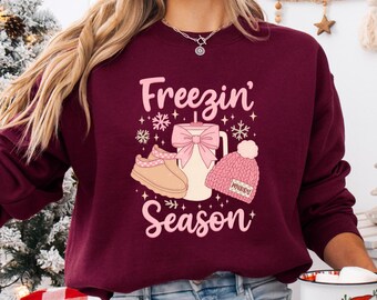 Winter Sweatshirt : Cozy Seasonal Graphic Hoodie, Freezin Season Tee
