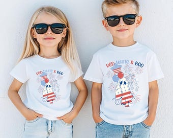 Red White and Boo Shirt, 4th of July Ghost Tee