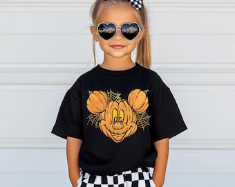Custom Halloween Pumpkin Mouse Shirt, Personalized Kids Fall Tee