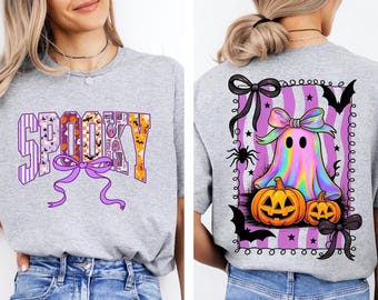 Spooky Halloween T-Shirt, Ghost & Pumpkin Graphic Tee