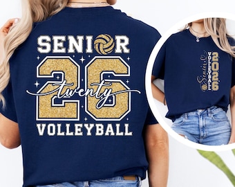 Senior 2026 Volleyball T-Shirt: Glitter Sparkle Volleyball Gift