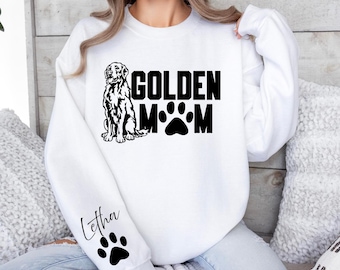 Personalized Golden Retriever Mom Sweatshirt, Dog Lover Gift