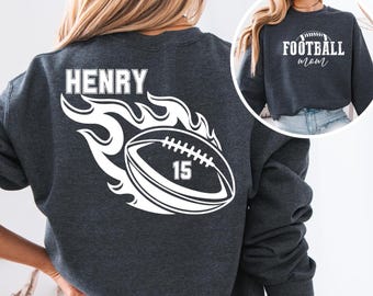 Personalized Football Mom Sweatshirt, Custom Name Number Graphic