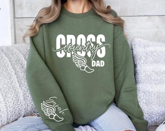 Country Cross Dad Sweatshirt, Personalized Western Sleeve, Father's Day Gift