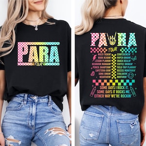 Camiseta divertida de Para Tour, regalo para asistente de maestro paraprofesional y personal escolar.