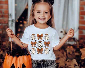 Cowboy Ghost Kids Halloween Tee, Spooky Western Fall Outfit