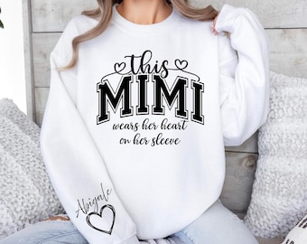 Custom This Mimi Wears Her Heart Sweatshirt, Personalized Mimi Sweater With Names