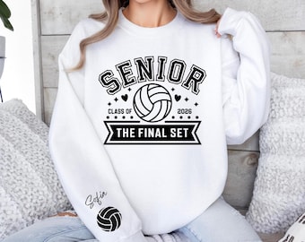 Senior Volleyball Sweatshirt: Class of 2026, The Final Set Crewneck