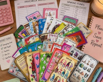 Mystery Savings Challenge Trackers Bundle: Budgeting Set of 5, 10, or 20