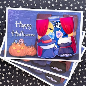Adesivi e cartoline per gatti da finestra di Halloween, adesivi in vinile lucido fustellati, resistenti alle intemperie, perfetti per bottiglie, laptop e regalo per gli amanti dei gatti