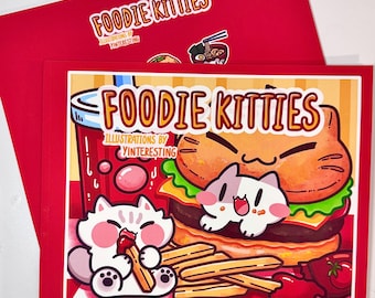 Foodie Kitties Malbuch: Kawaii Food Illustrationen