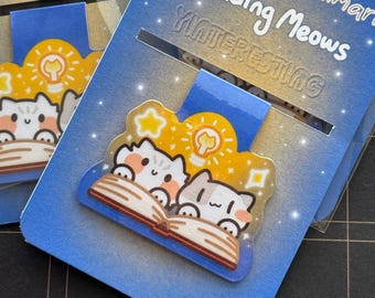 Reading Cats Magnetic Bookmark: Gift for Book Lovers