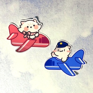 Stickers chats en vol d'avion, autocollant kawaii en vinyle brillant découpé, résistant aux intempéries, parfait pour les bouteilles, les ordinateurs portables et cadeau pour les amoureux des chats
