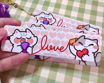 LOVE Cat Metal Bookmark: Bookish Gift for Cat Lovers