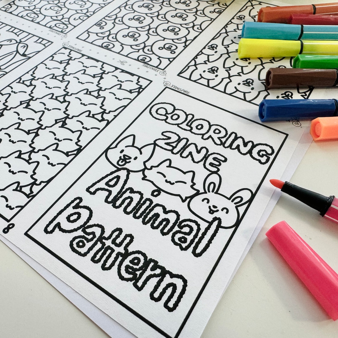 Animal Pattern Coloring Zine: Printable Mini Coloring Book (PDF) - Etsy