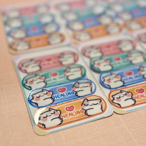Autocollant pansement curatif pour chats, autocollant kawaii en vinyle transparent découpé, résistant aux intempéries, parfait pour les bouteilles, les ordinateurs portables et cadeau pour les amoureux des chats