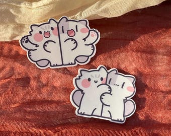 Besties Cat Stickers: Kawaii glänzende Vinyl-Aufkleber