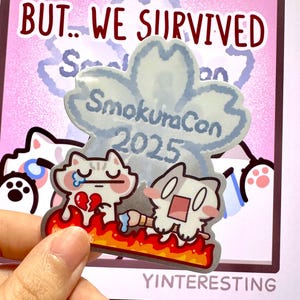 SmokuraCon 2025 Aufkleber, Sakura con Kawaii Glossy Vinyl Die Cut Aufkleber, Laptops und Geschenk für Katzenliebhaber