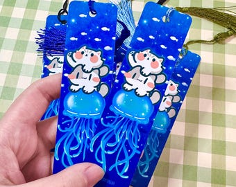 Jellyfish Cat Metal Bookmark: Gift for Book and Cat Lovers