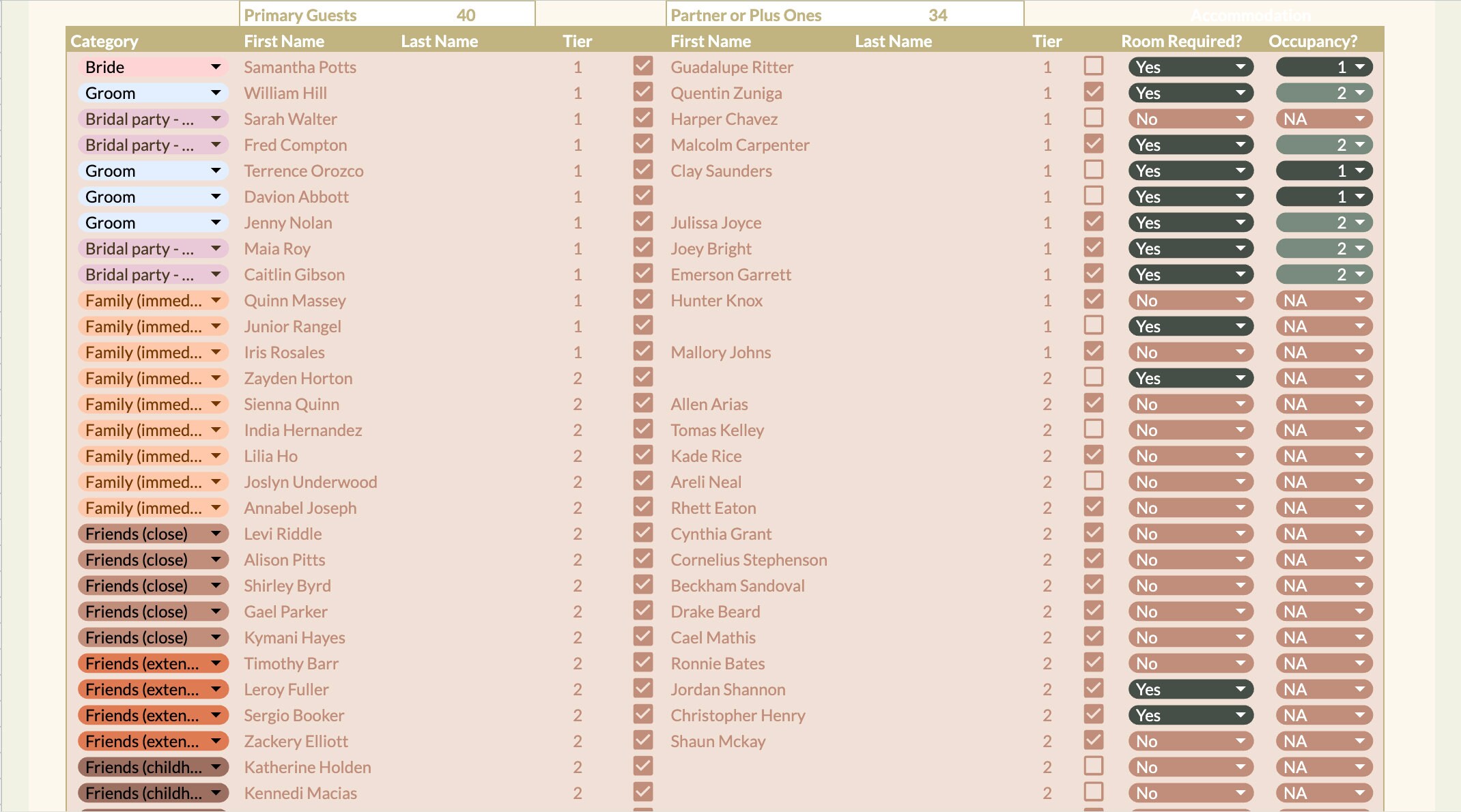 Wedding Guest List Manager | Planner, Organiser & Optimiser - Etsy