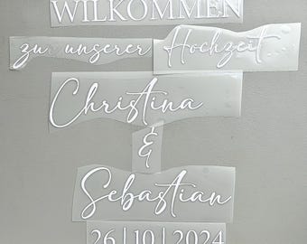 Sticker Welcome Sign Wedding, Personalized Vinyl Sticker, engagement, Personalized Sticker Welcome Sign