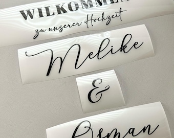 Sticker Welcome Sign Wedding, Personalized Vinyl Sticker, engagement, Personalized Sticker Welcome Sign