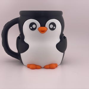 Pebbles Penguin Ice Cream Pint Holder - Cute Insulated Cozy for 16oz Pints - 3D Printed Gift with Optional Snack Stash