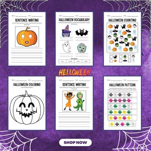 Complete Halloween Activity Workbook for Kids - 30 Printable Pages with Games, Puzzles, and Crafts (PNG & PDF Format)