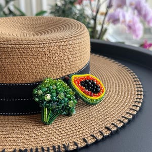 Broccoli Lapel Pin, Beaded Vegetable Brooch, Green Pin, Lapel Pin, Ukrainian Brooch, Vegan Brooch, Nature Jewelry, Gift For Chef
