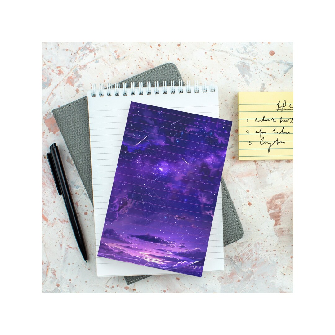 Postic Notes Purple Purple Sky 4x6 Post-it® Notes-dark Paper, Whimsical Notes, Purple Paper ...
