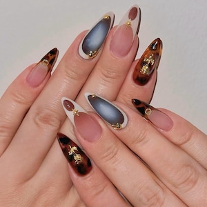Uñas con estampado de flores en 3D con forma de estrella, diseño personalizado, para verano, vacaciones, cumpleaños, regalo